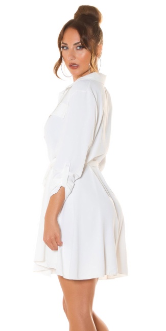 longsleeve Minidress with belt White